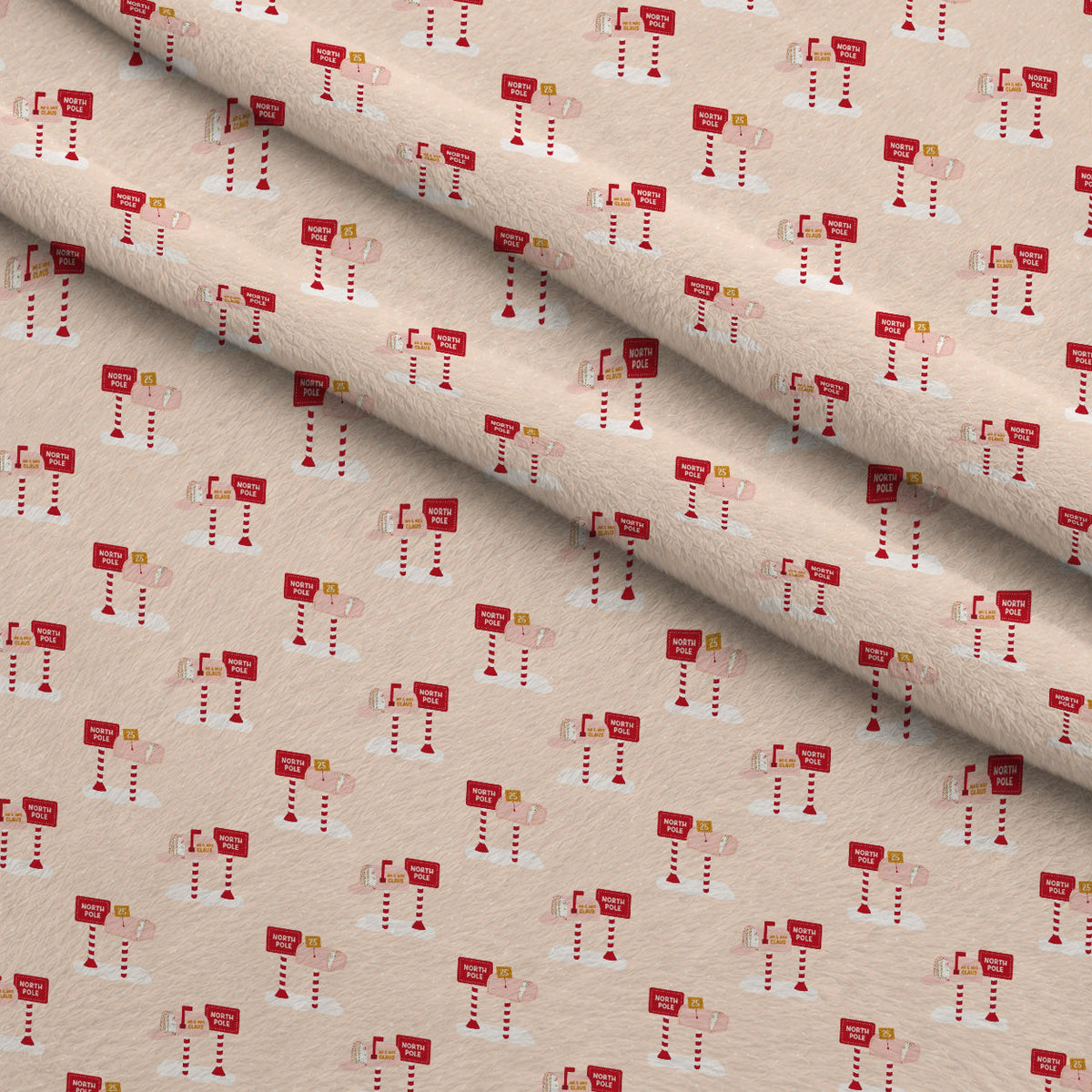North Pole Post Pattern 5 Minky Fabric