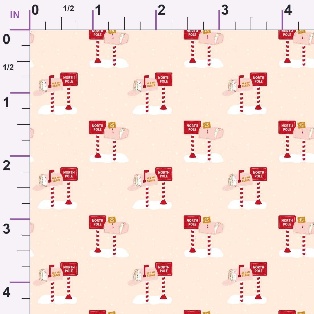 North Pole Post Pattern 5 Minky Fabric