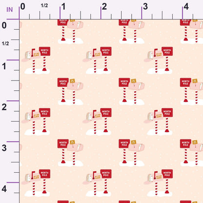 North Pole Post Pattern 5 Minky Fabric
