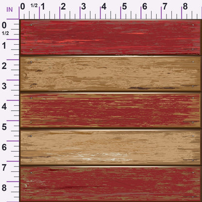 Old Barn Red Color Wooden Texture Minky Fabric