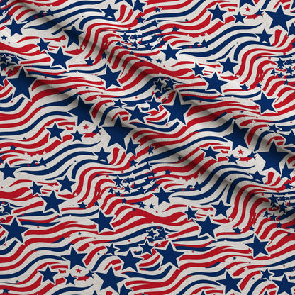 Old Glory Waves Pattern 1 Minky Fabric