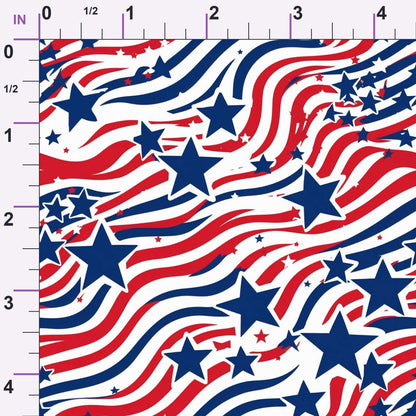Old Glory Waves Pattern 1 Minky Fabric