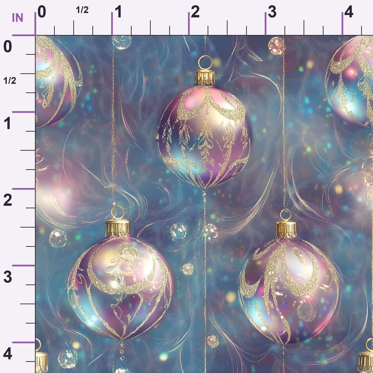 Opalescent Baubles Pattern 4 Minky Fabric