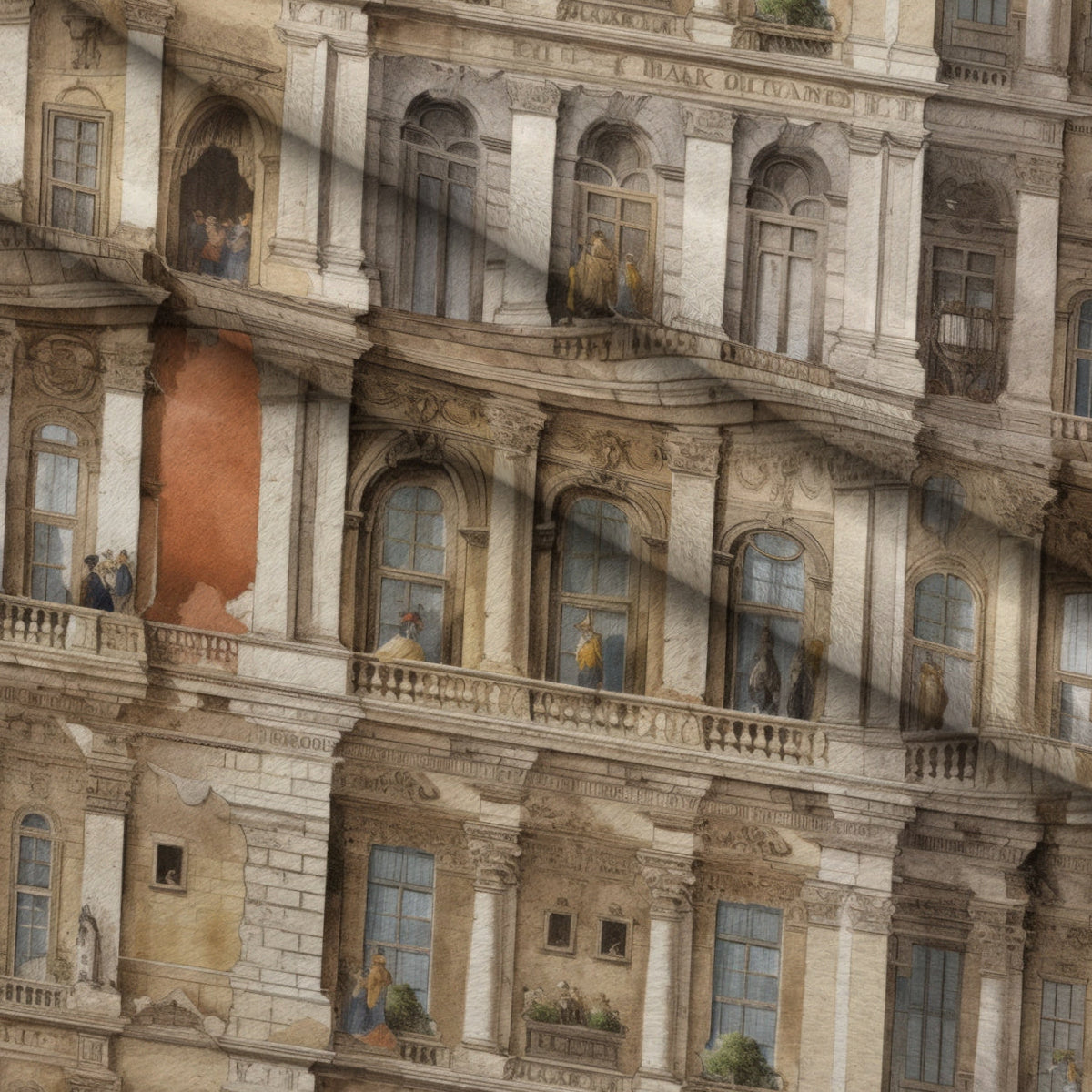Ornate Balconies Pattern 1 Minky Fabric