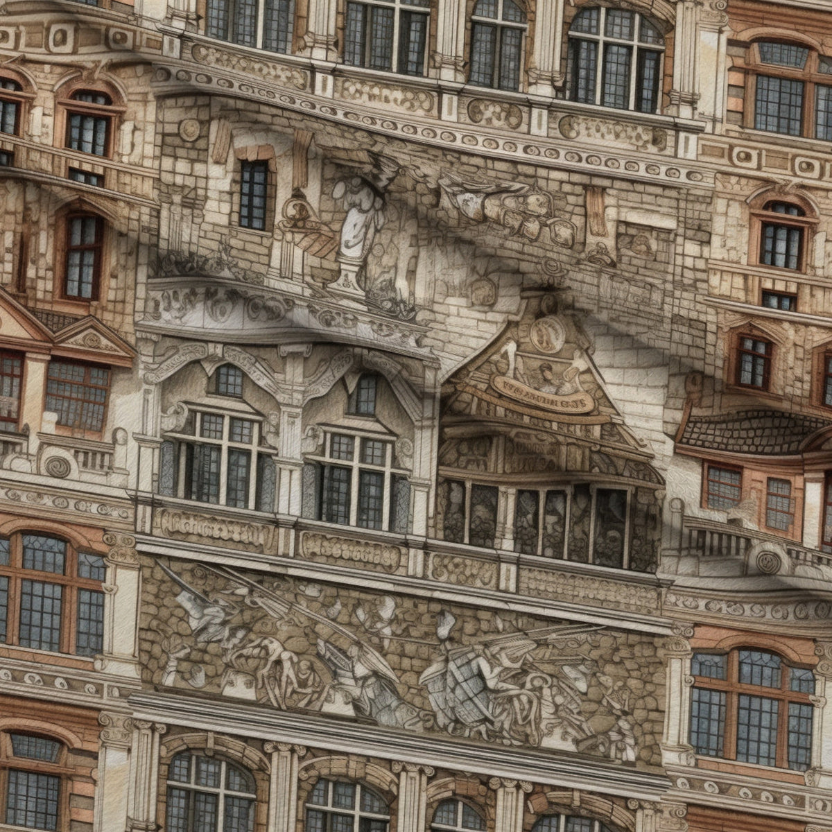 Ornate Balconies Pattern 4 Minky Fabric