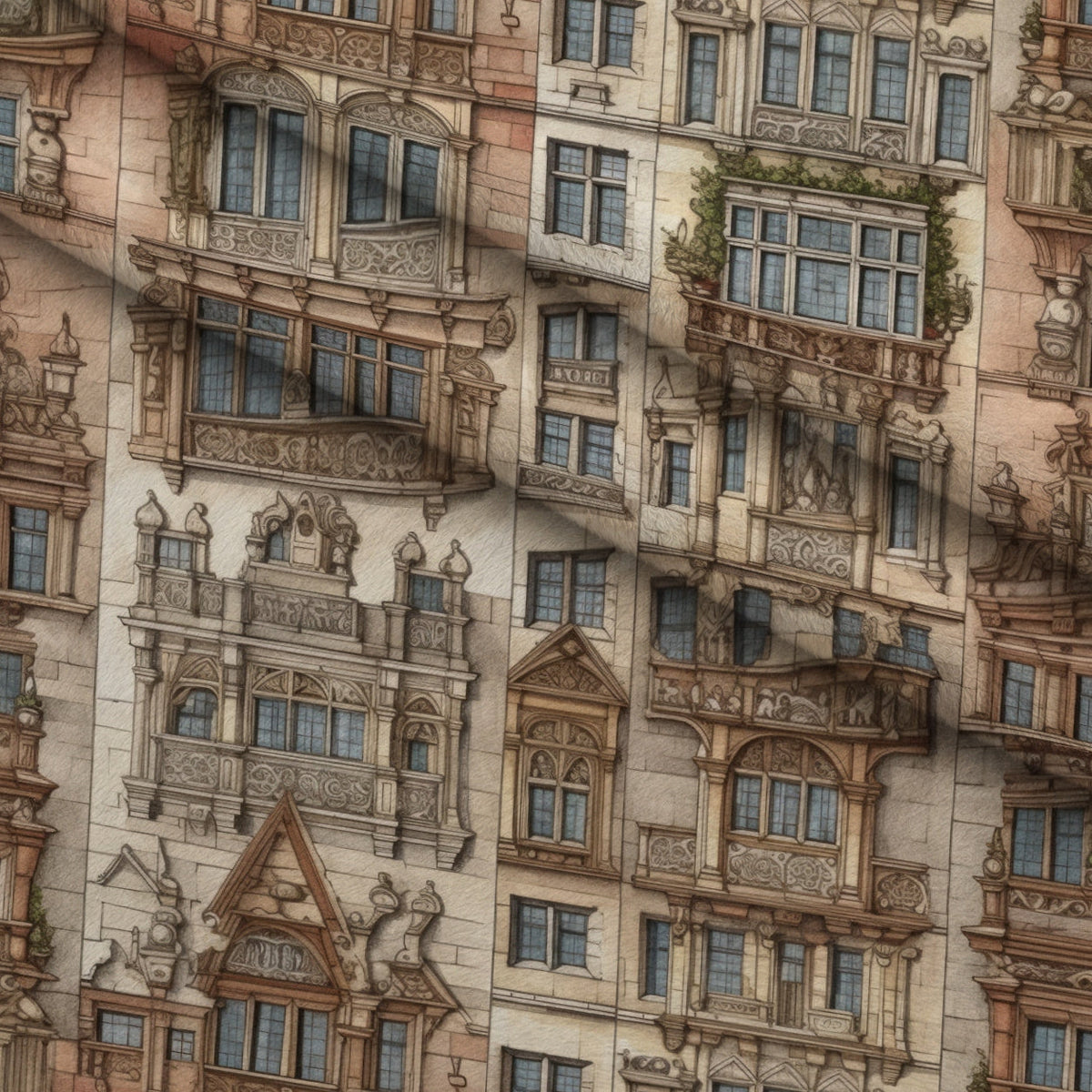 Ornate Balconies Pattern 9 Minky Fabric