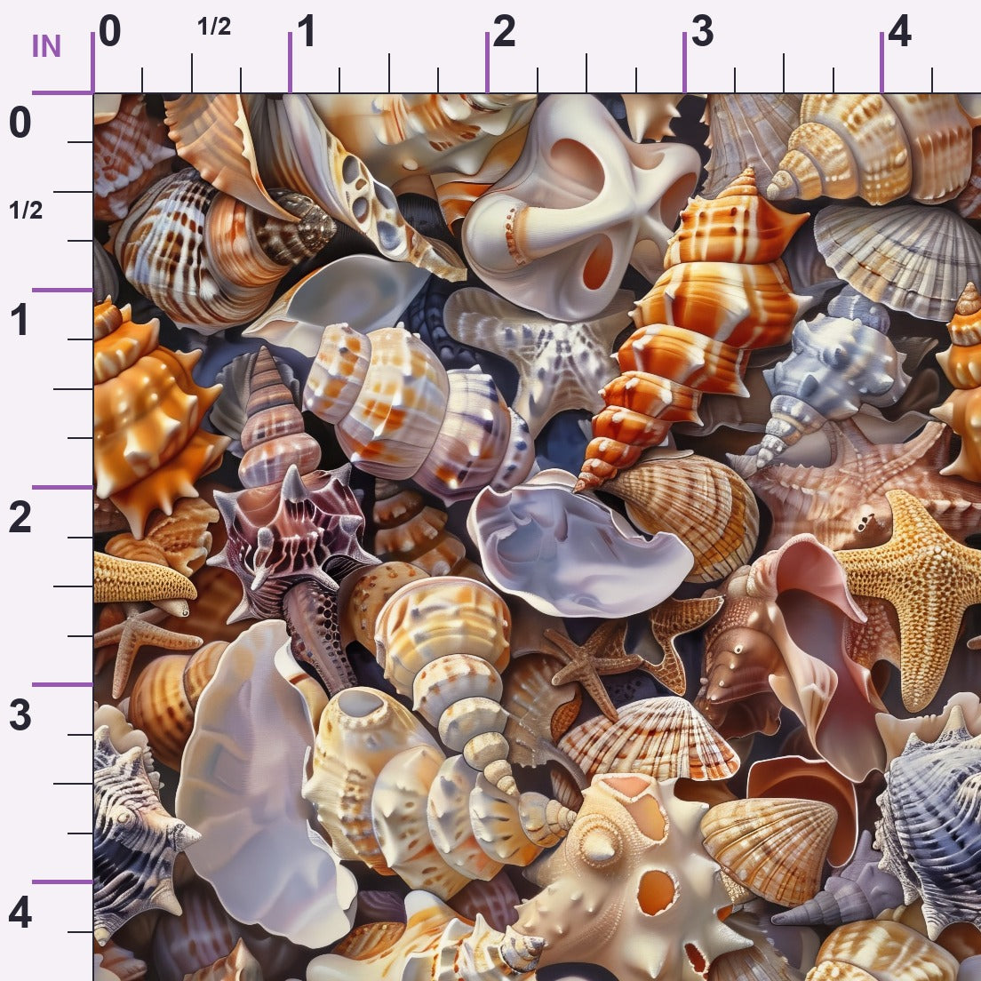 Packed Sea Shells Minky Fabric