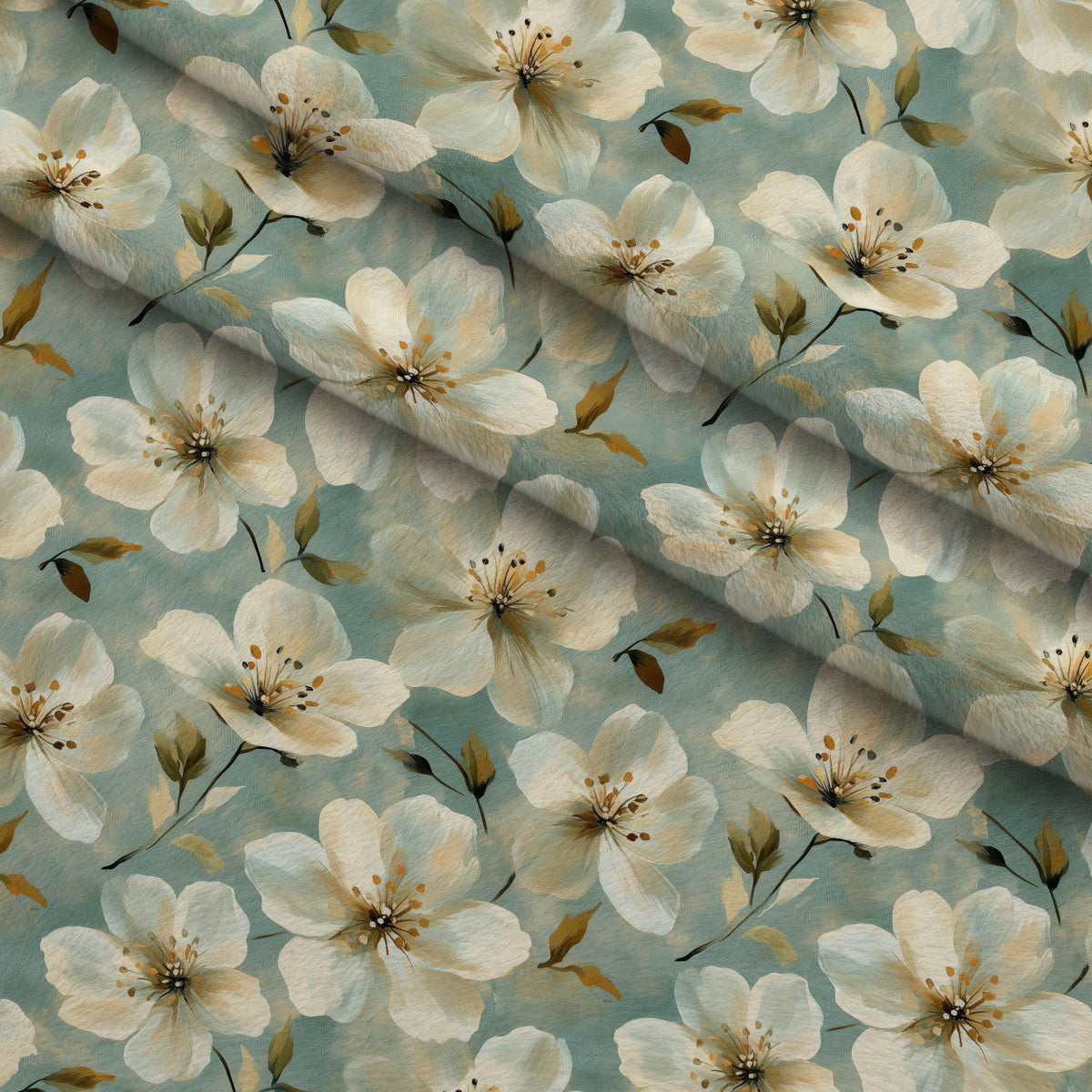 Painted Blossoms Pattern 5 Minky Fabric