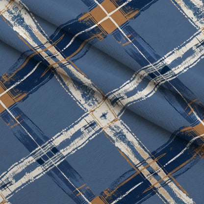 Painted Denim Plaid Pattern 10 Minky Fabric