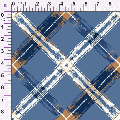 Painted Denim Plaid Pattern 10 Minky Fabric