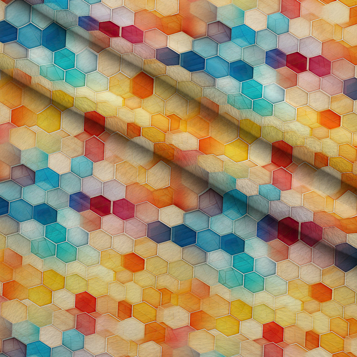 Painted Hexies Pattern 1 Minky Fabric