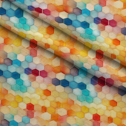 Painted Hexies Pattern 1 Minky Fabric