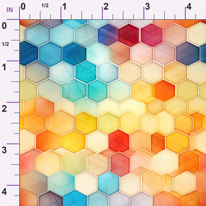 Painted Hexies Pattern 1 Minky Fabric