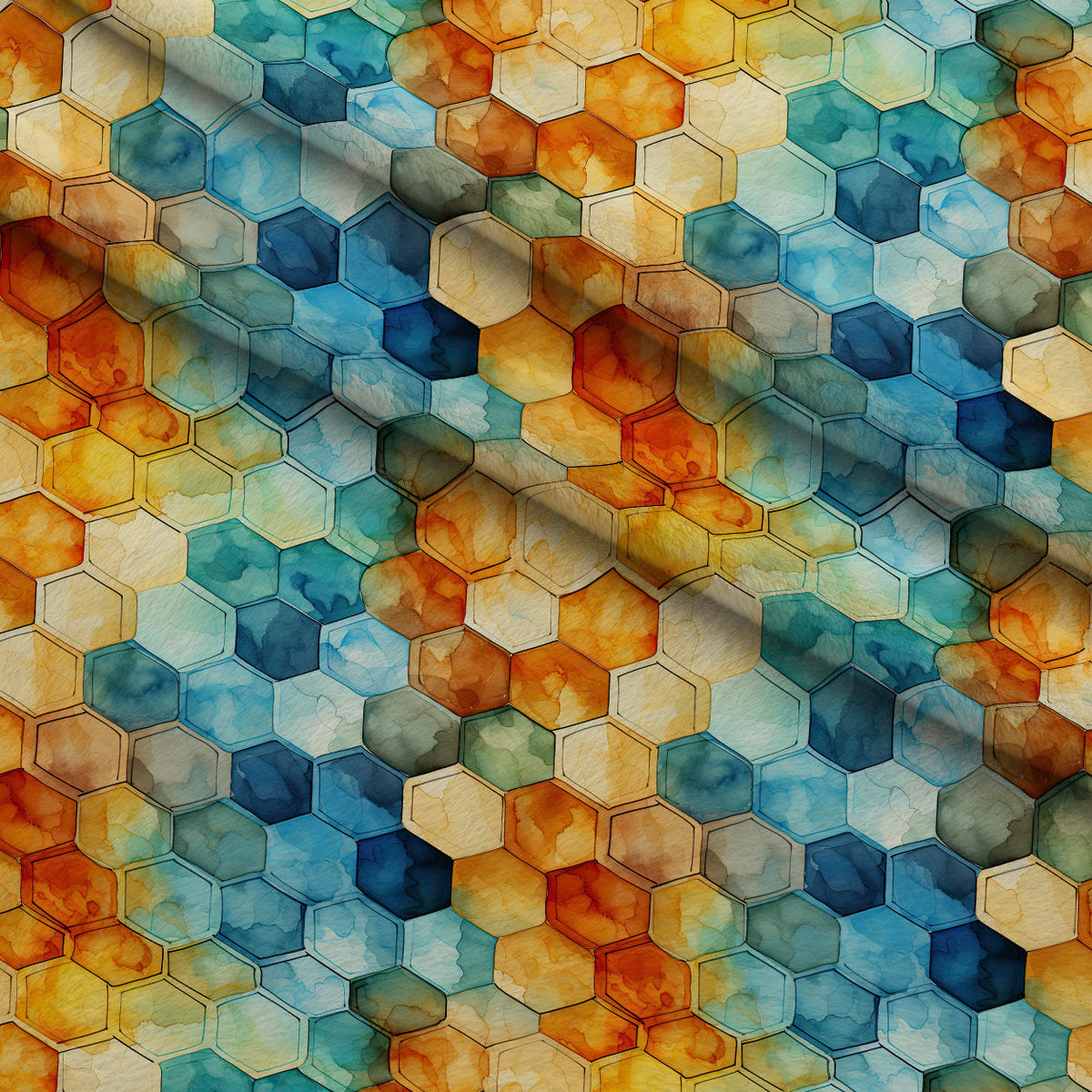 Painted Hexies Pattern 10 Minky Fabric