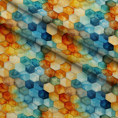 Painted Hexies Pattern 10 Minky Fabric