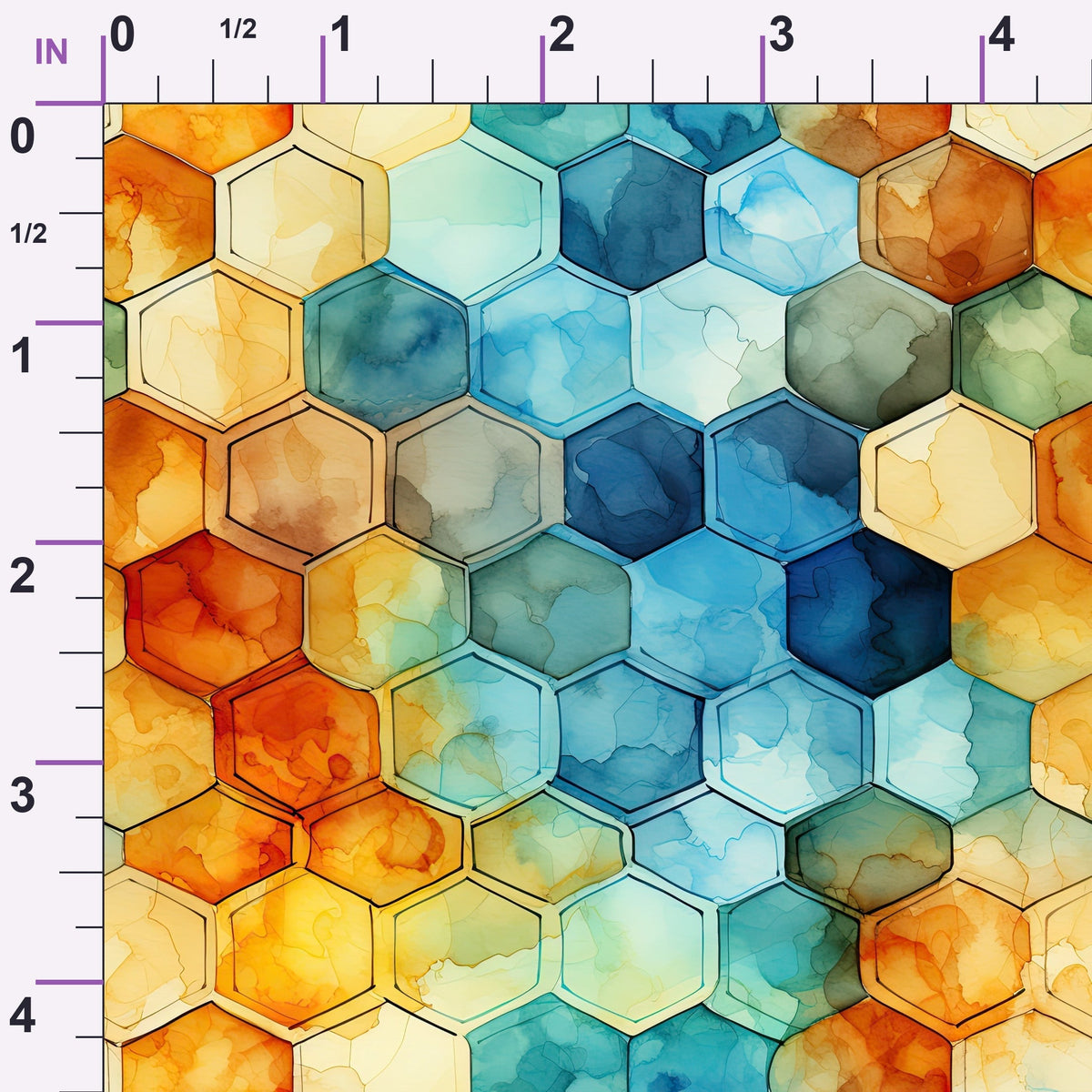 Painted Hexies Pattern 10 Minky Fabric