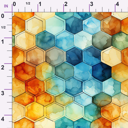 Painted Hexies Pattern 10 Minky Fabric