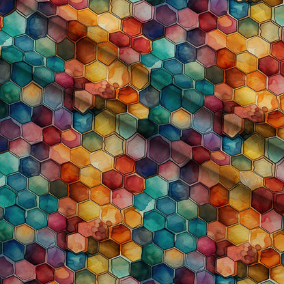 Painted Hexies Pattern 11 Minky Fabric