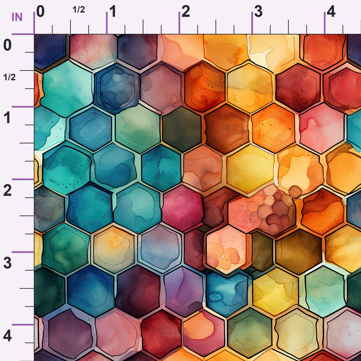 Painted Hexies Pattern 11 Minky Fabric