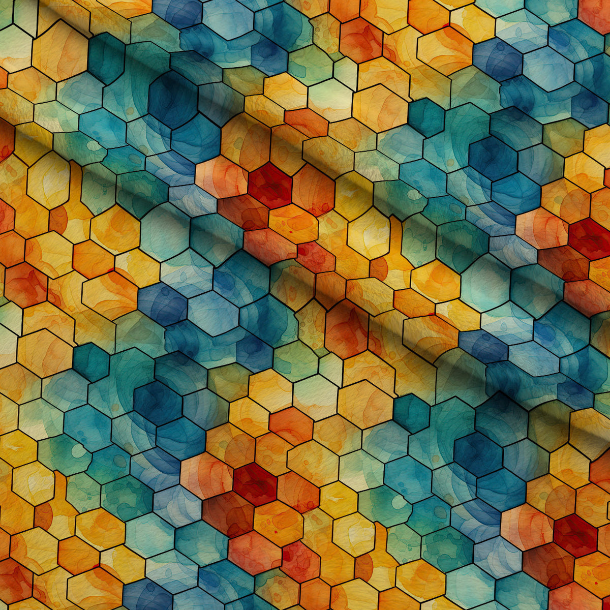 Painted Hexies Pattern 12 Minky Fabric