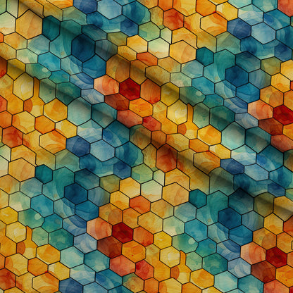 Painted Hexies Pattern 12 Minky Fabric
