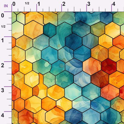 Painted Hexies Pattern 12 Minky Fabric
