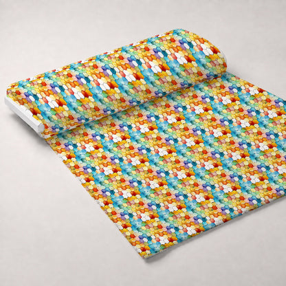 Painted Hexies Pattern 3 Minky Fabric