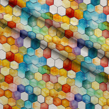 Painted Hexies Pattern 3 Minky Fabric