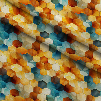 Painted Hexies Pattern 4 Minky Fabric
