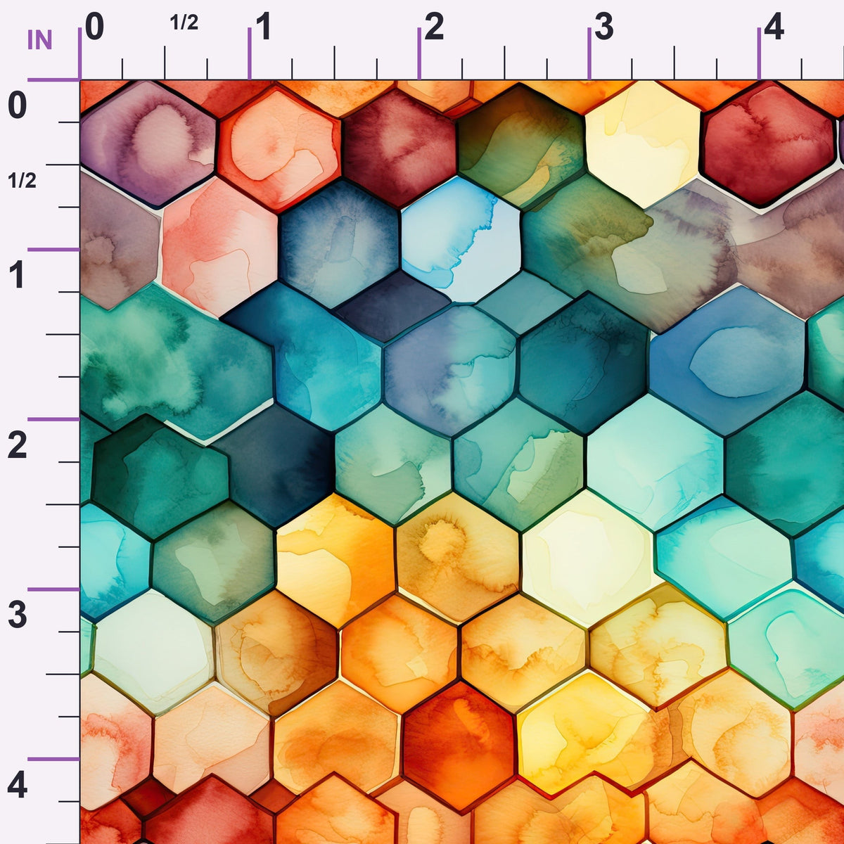 Painted Hexies Pattern 5 Minky Fabric
