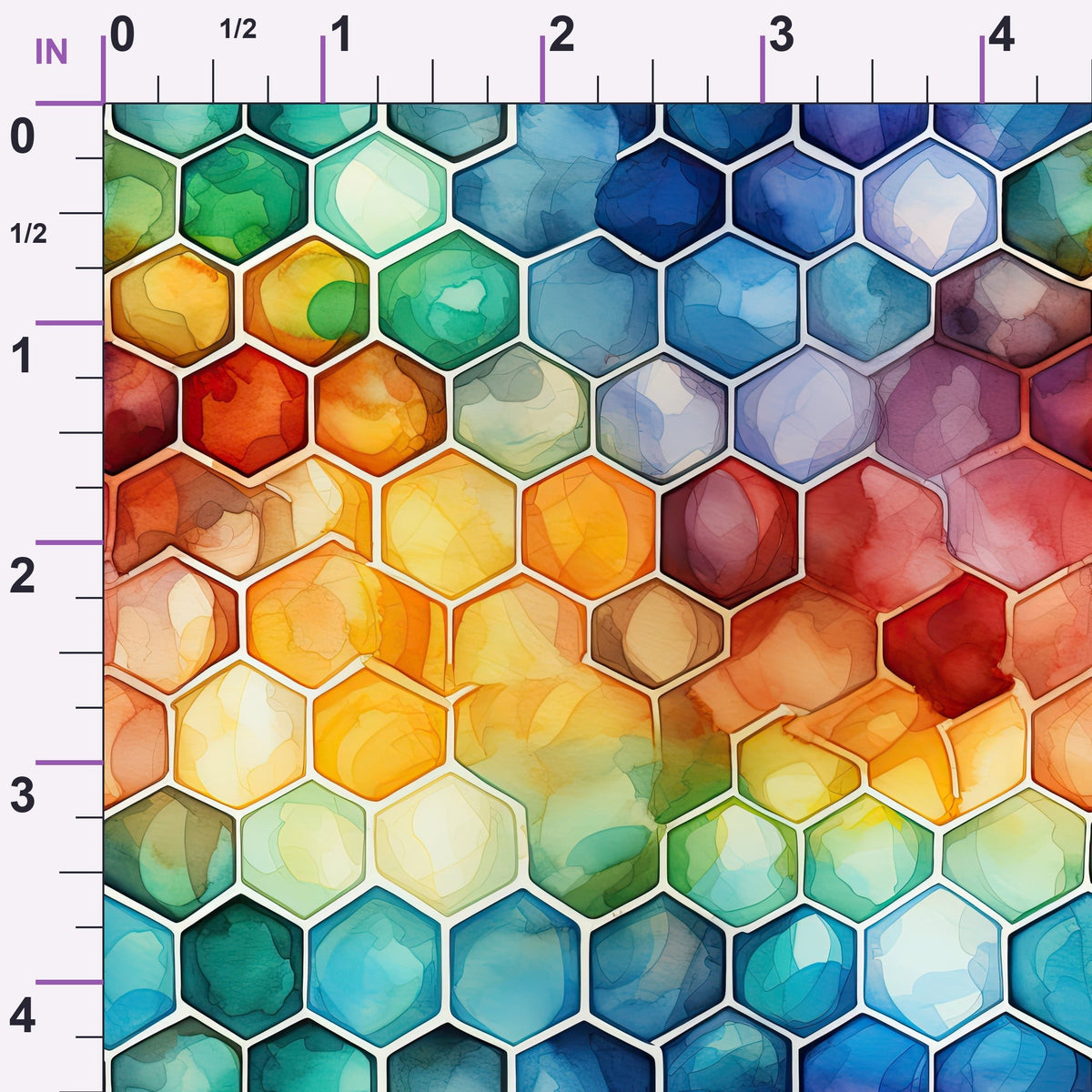 Painted Hexies Pattern 7 Minky Fabric