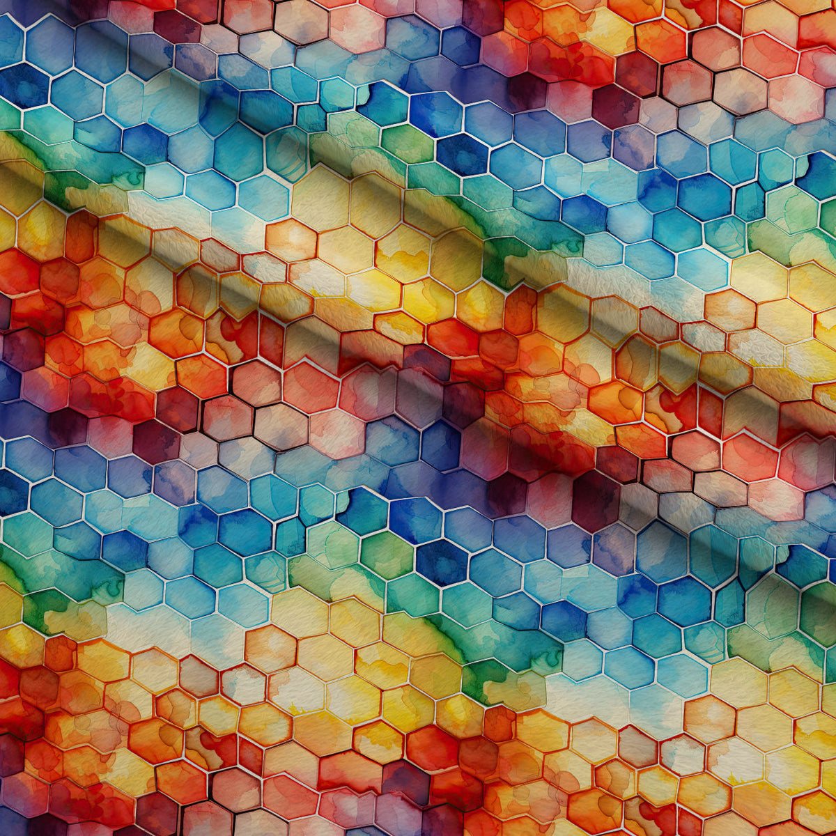 Painted Hexies Pattern 8 Minky Fabric