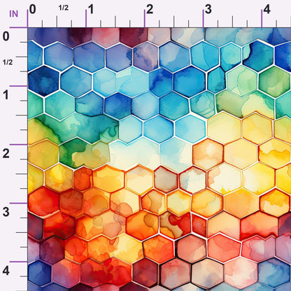 Painted Hexies Pattern 8 Minky Fabric