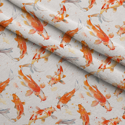 Painted Koi Pattern 11 Minky Fabric
