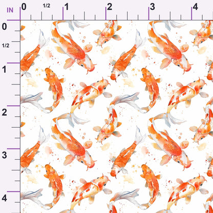Painted Koi Pattern 12 Minky Fabric