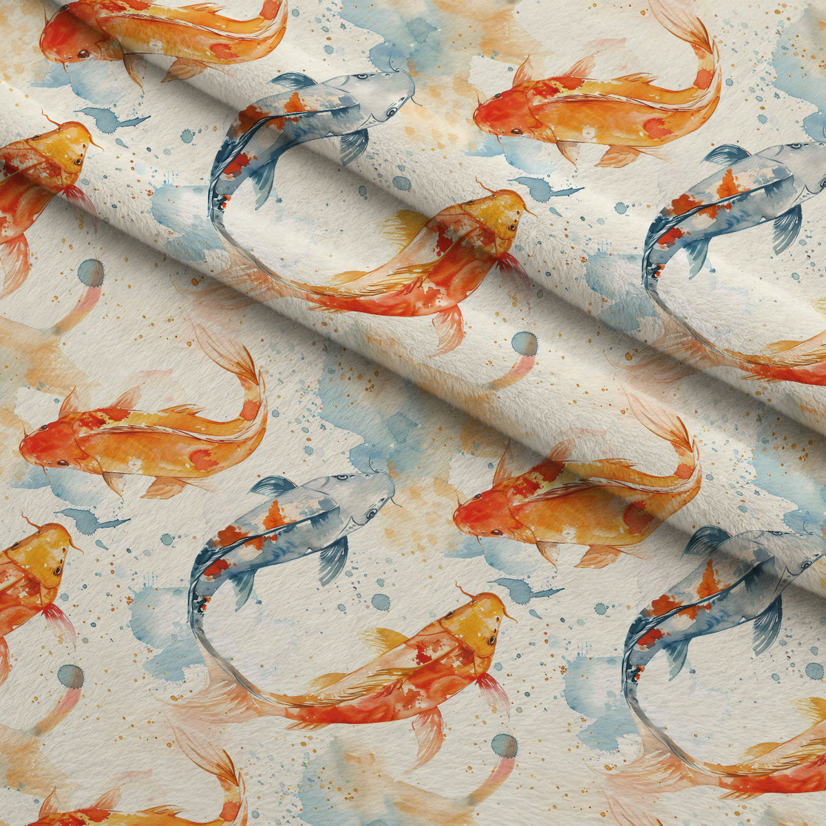 Painted Koi Pattern 13 Minky Fabric