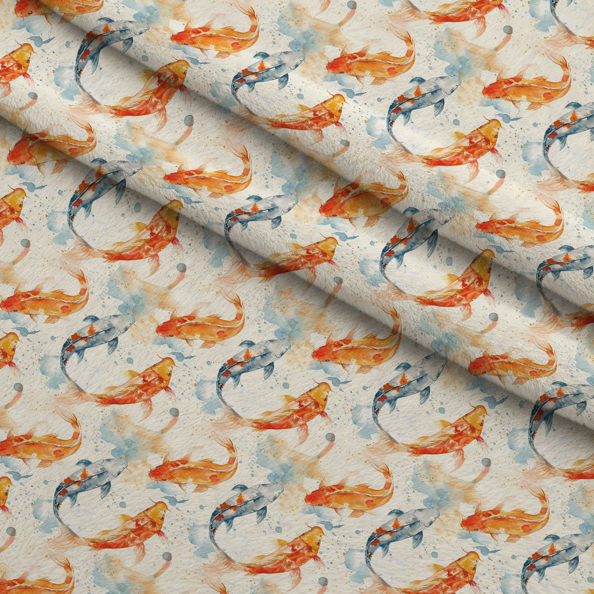 Painted Koi Pattern 14 Minky Fabric