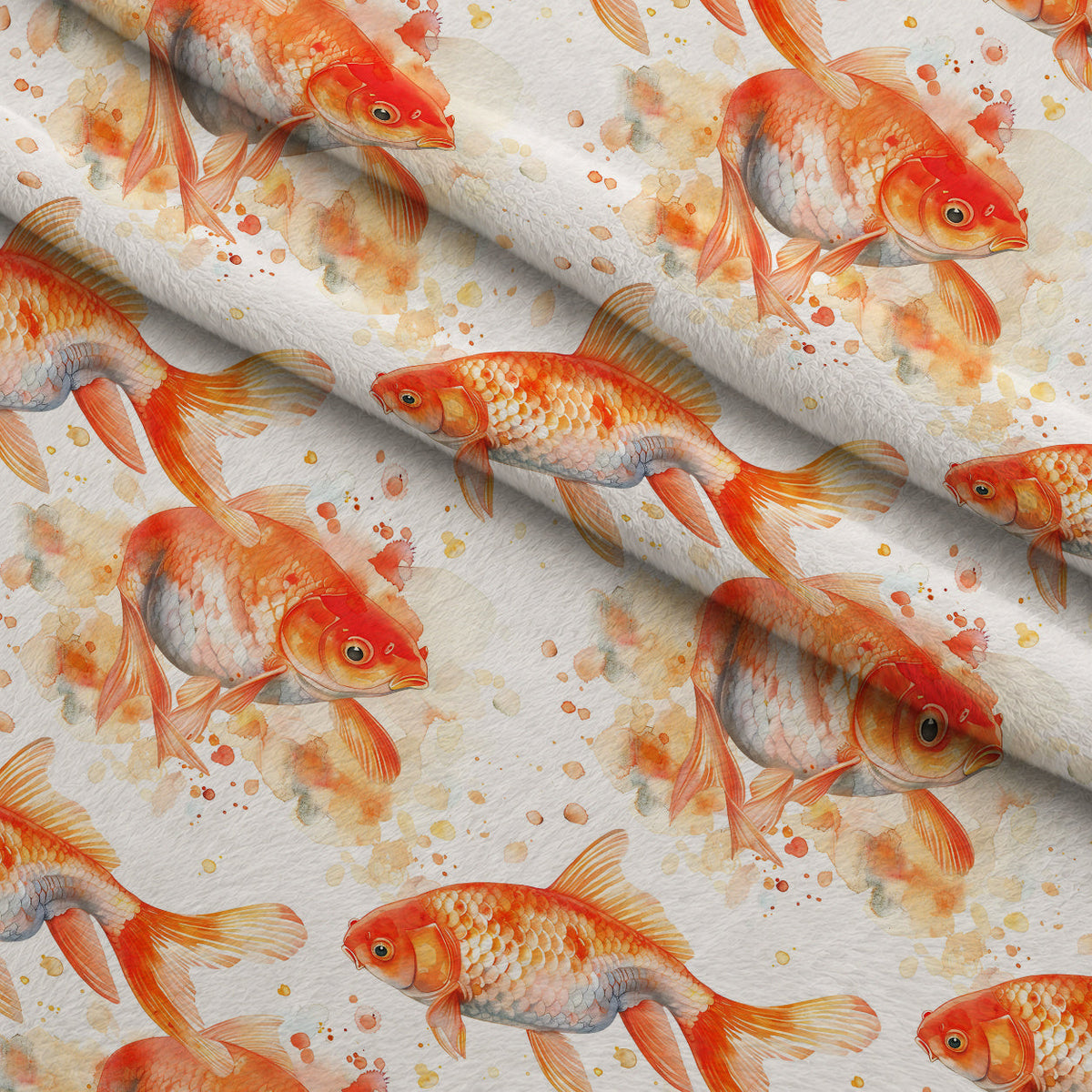 Painted Koi Pattern 15 Minky Fabric