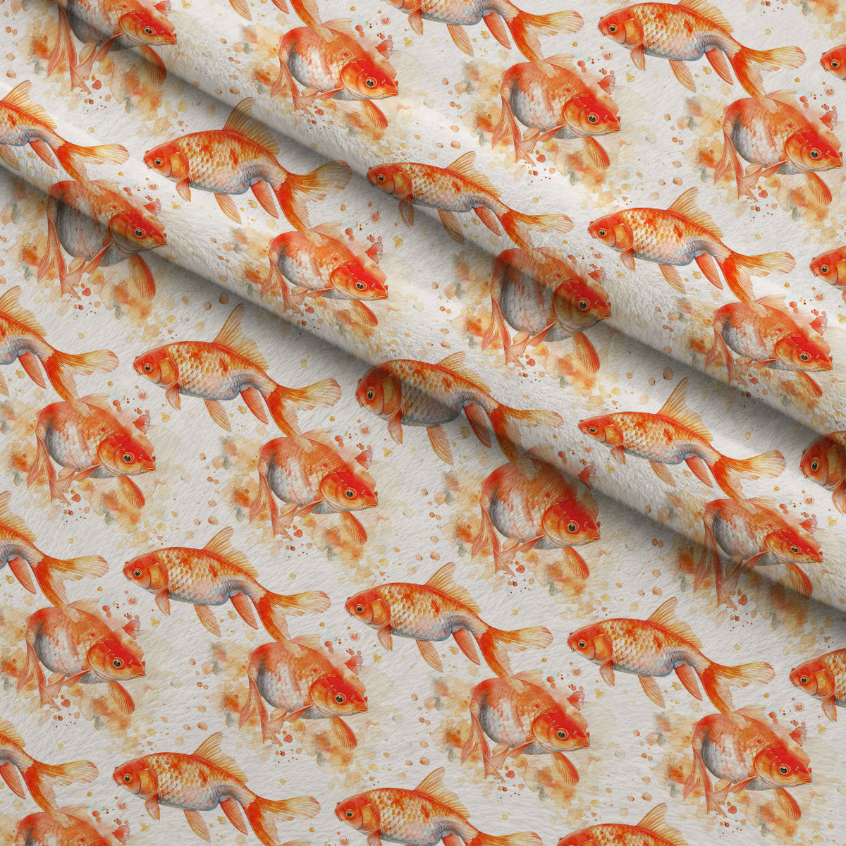 Painted Koi Pattern 16 Minky Fabric