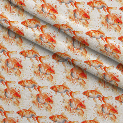 Painted Koi Pattern 16 Minky Fabric