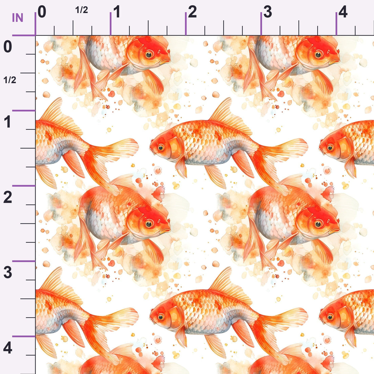 Painted Koi Pattern 16 Minky Fabric