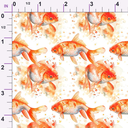 Painted Koi Pattern 16 Minky Fabric
