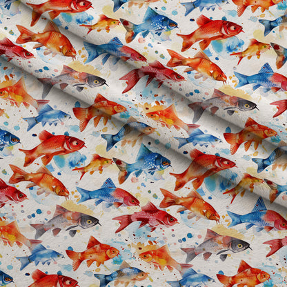 Painted Koi Pattern 17 Minky Fabric