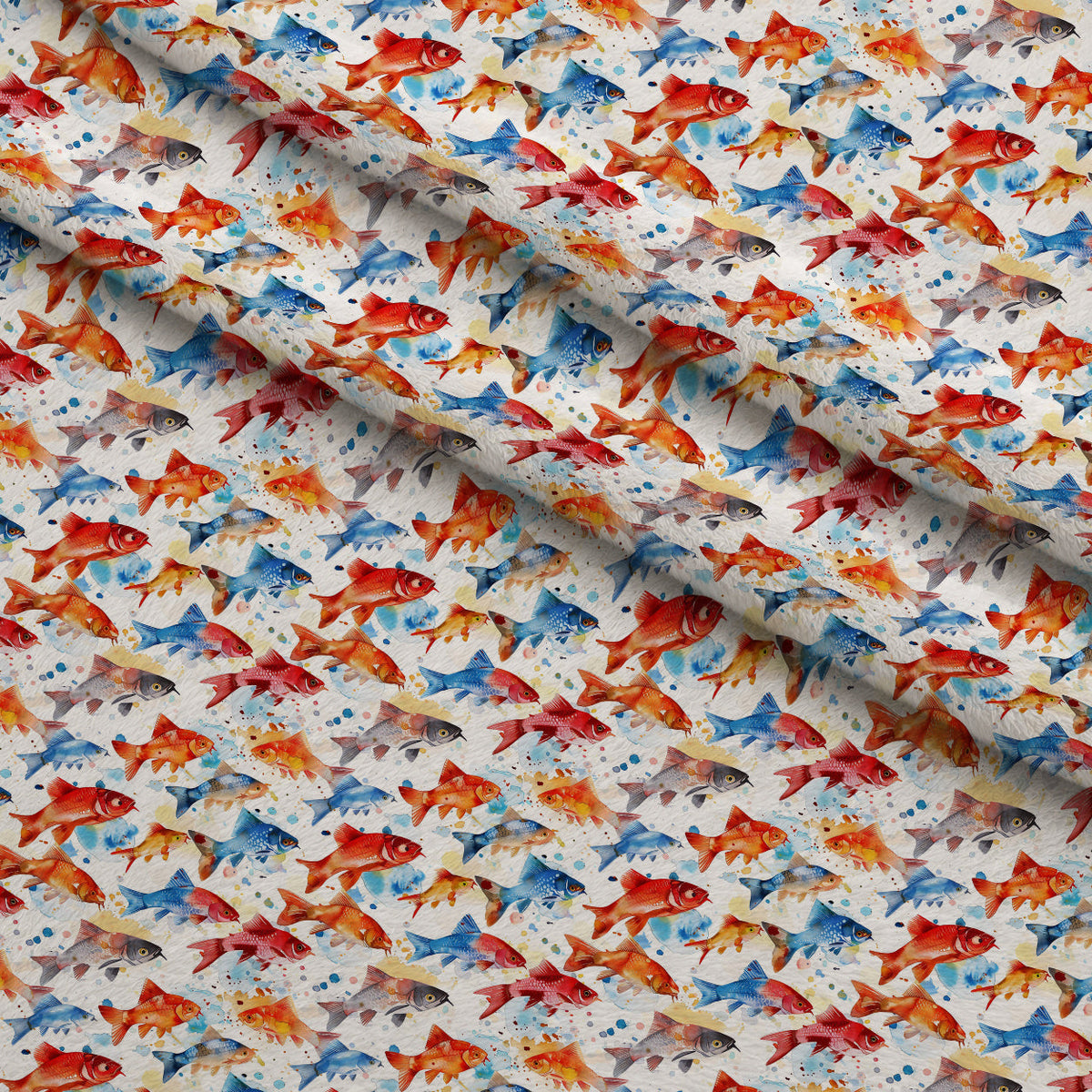 Painted Koi Pattern 18 Minky Fabric