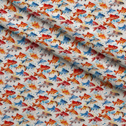 Painted Koi Pattern 18 Minky Fabric