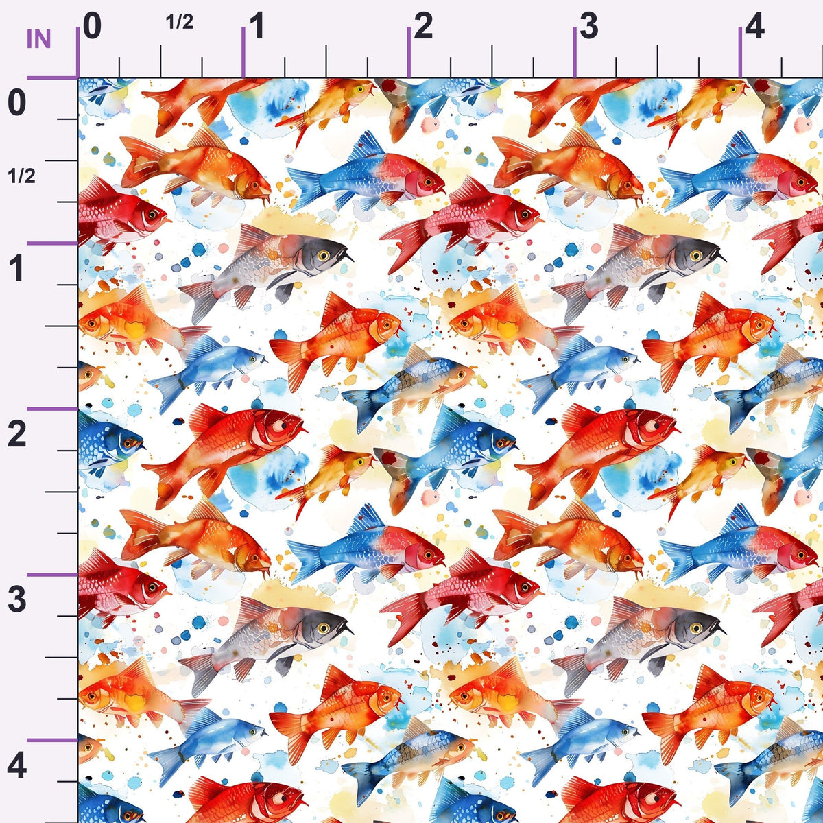 Painted Koi Pattern 18 Minky Fabric