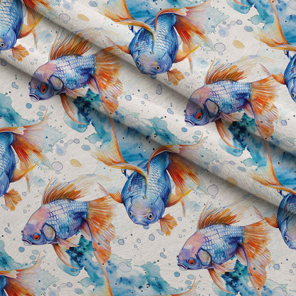 Painted Koi Pattern 2 Minky Fabric