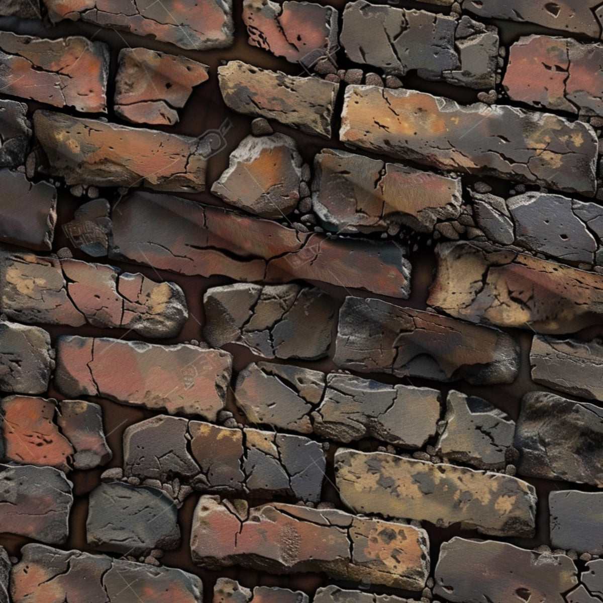 Painted Masonry Pattern 26 Minky Fabric