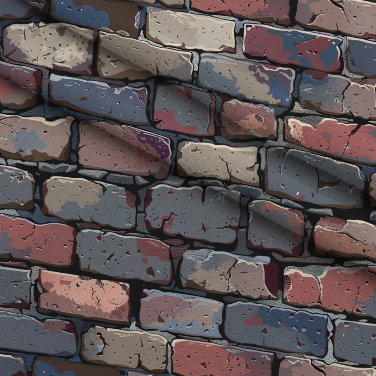 Painted Masonry Pattern 32 Minky Fabric