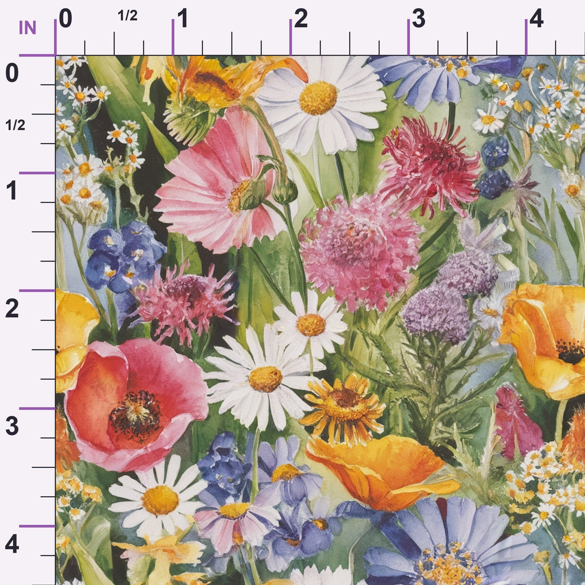 Painted Meadow Pattern 1 Minky Fabric